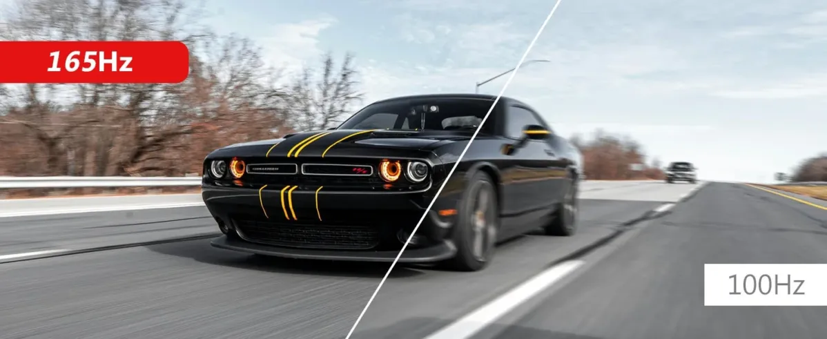 165Hzと100Hzのリフレッシュレート比較