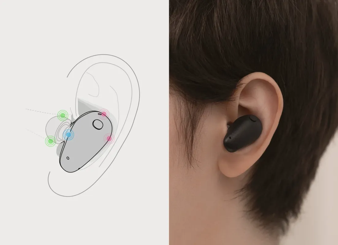 イヤホンのフィット感やデザインを示しています