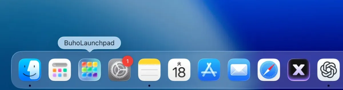 BuhoLaunchpadをDockに固定