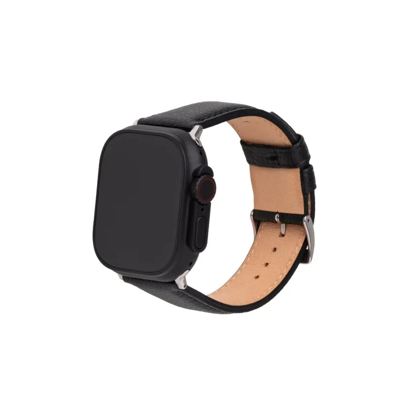 CRUMBS Leather Apple Watch band Black