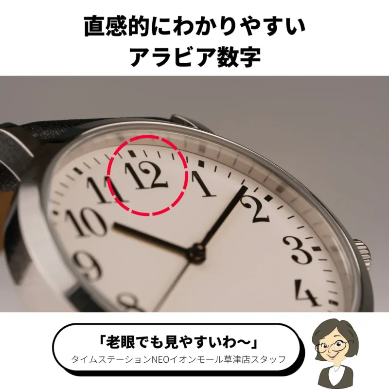 アラビア数字の文字盤