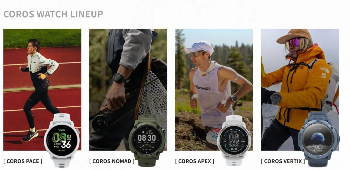COROS製品ラインナップ