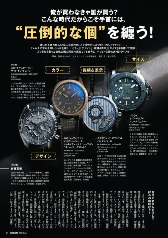 個性派ウオッチを纏う