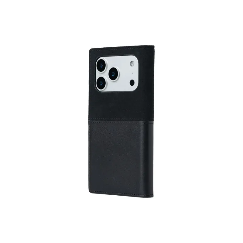 Mastrotto Smooth leather/Alcantara Flip Case Black