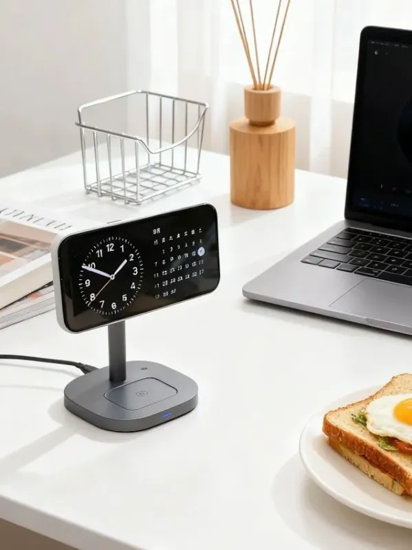 デスク上の3in1ワイヤレス充電スタンド