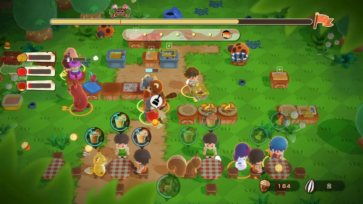 レストラン経営ゲーム画面