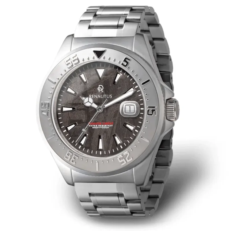 RENAUTUSブランドの限定版ステンレススチール製腕時計(ナチュラルカラー)