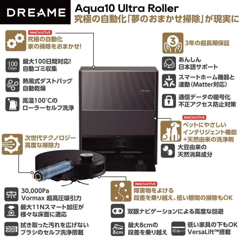 Dreame Aqua10 Ultra Rollerの特長