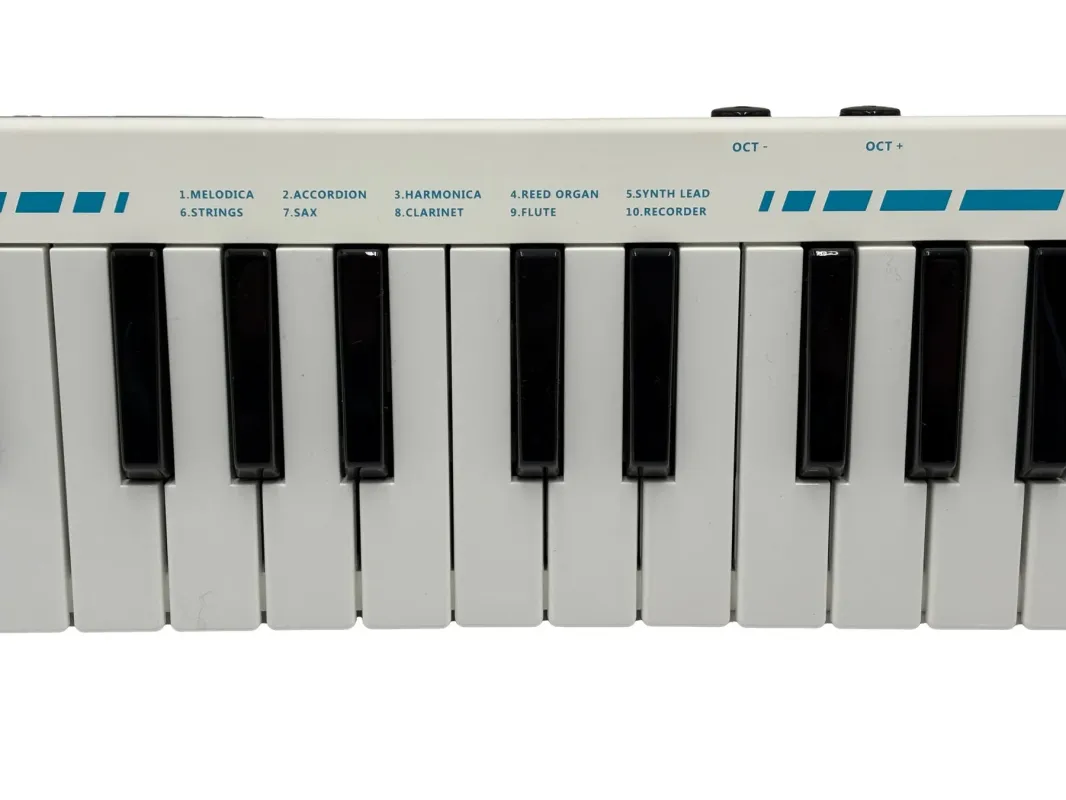 Windkey WK37の鍵盤と音色選択ボタン