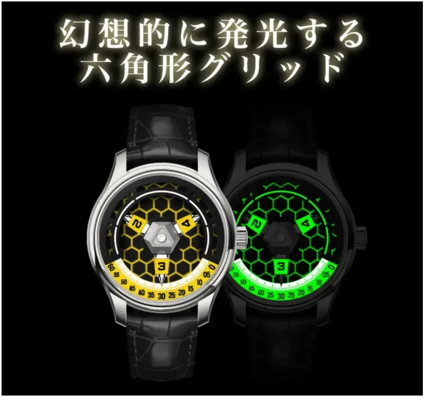 幻想的に発光する六角形グリッド