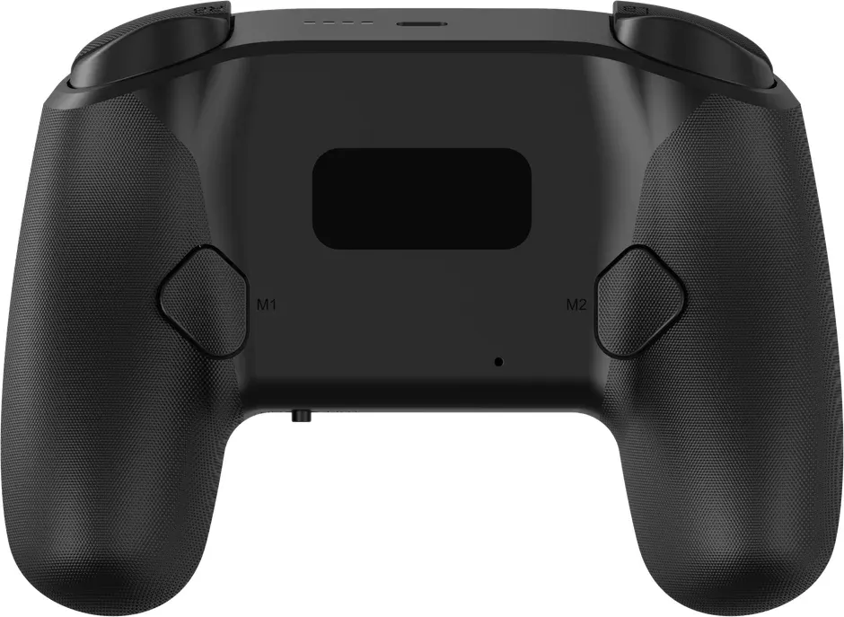 黒いゲームコントローラーの背面