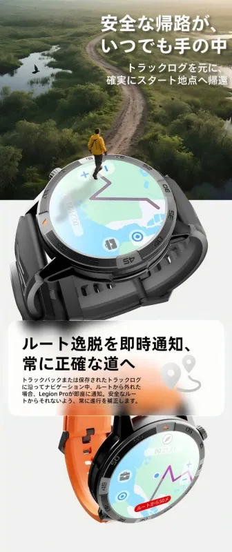 スマートウォッチのナビゲーション機能を紹介する画像