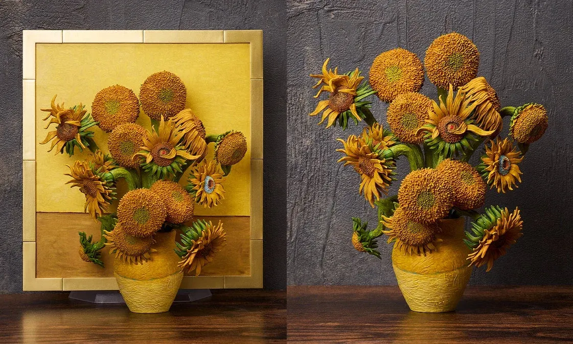 ひまわり、ゴッホ、立体アート、美術品、花瓶、造形、黄色、インテリア、静物