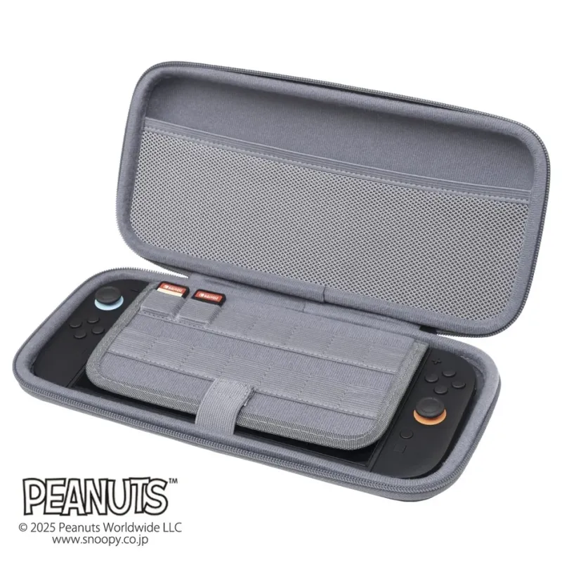 Switch2とゲームカードを収納したポーチ内部