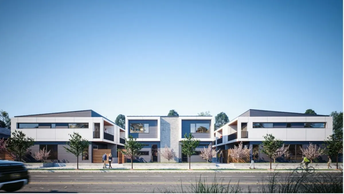 現代的なデザインの住宅が並ぶ都市景観