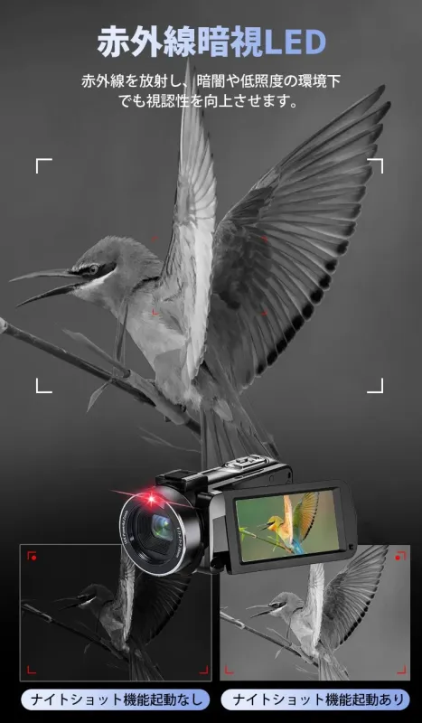 赤外線暗視LEDによるナイトショット機能の比較