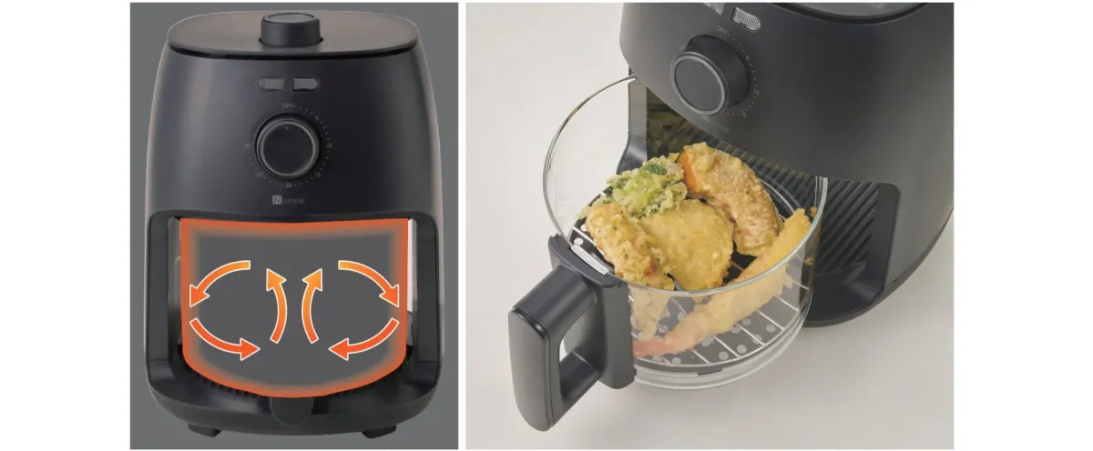 ガラストレイで調理中の中身が見える