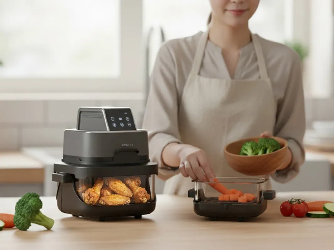 2つのガラスボウルを使った調理