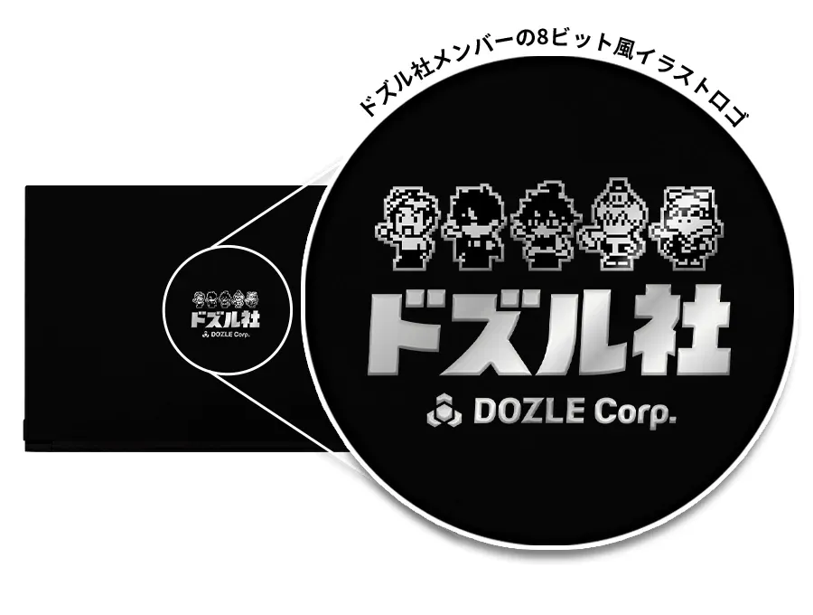 ドズル社メンバーの8ビット風イラストロゴ