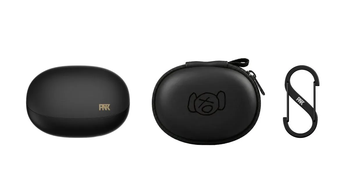 カラビナ付きのワイヤレスイヤホンセミハードケース