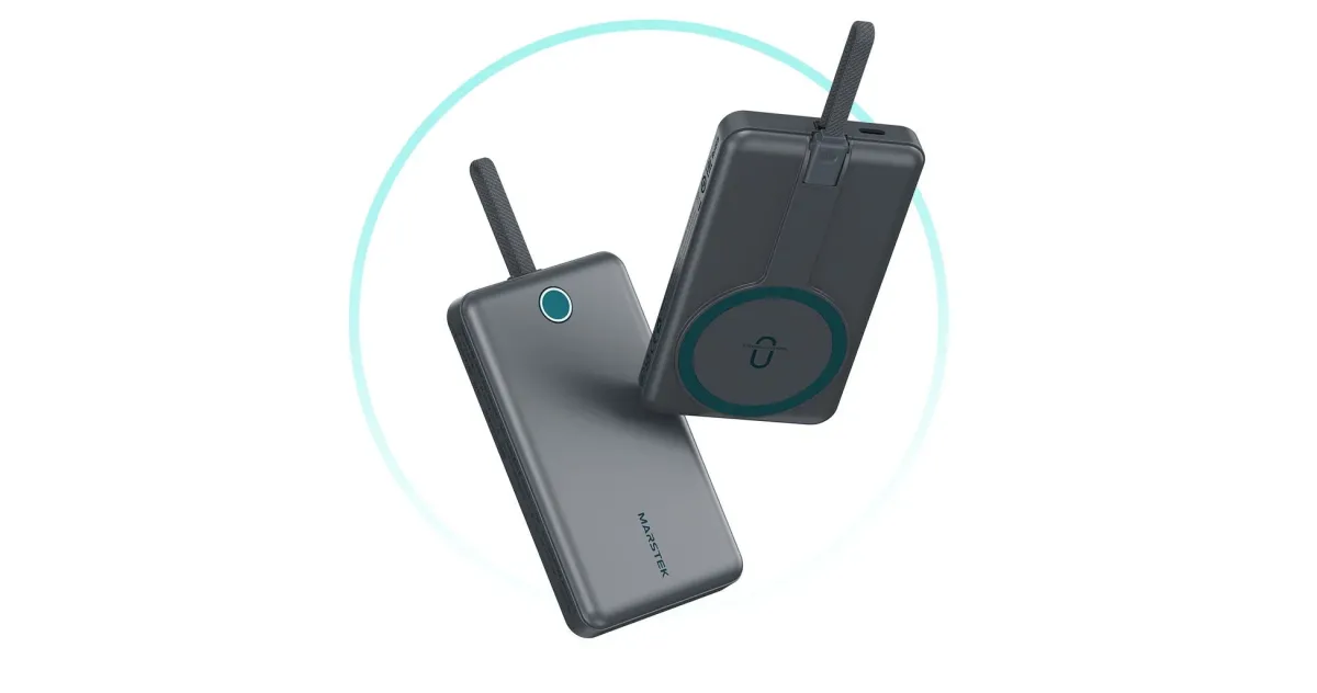 円形マグネット対応スリムタイプのモバイルバッテリー