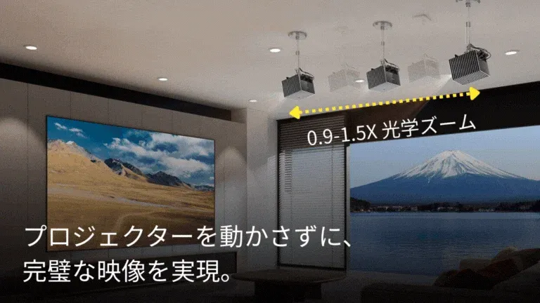 狭い部屋、広い屋外まで柔軟に投影