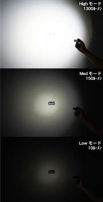 WUBEN E8の明るさモード比較