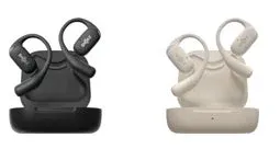 黒とベージュの2色のワイヤレスイヤホン