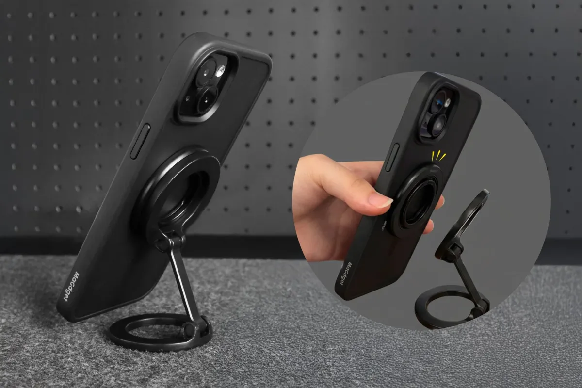MagSafe対応のスマートフォンケースとホールドリング
