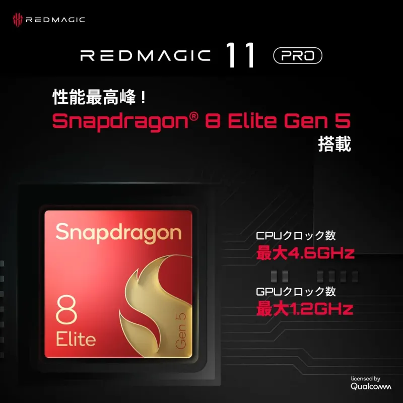 REDMAGIC 11 Pro Snapdragon® 8 Elite Gen 5 搭載
