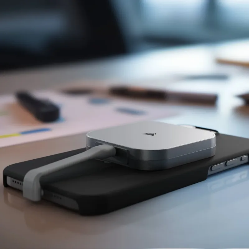 スマートフォンに固定されたCORSAIR EX300U