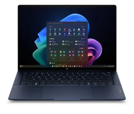 ダークブルーのモダンなノートパソコン