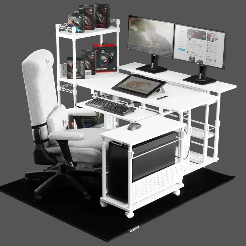 白いゲーミングデスク