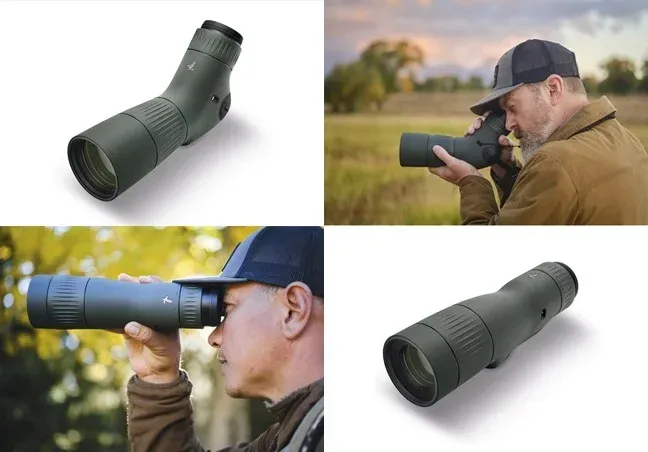 スポッティングスコープと使用する男性