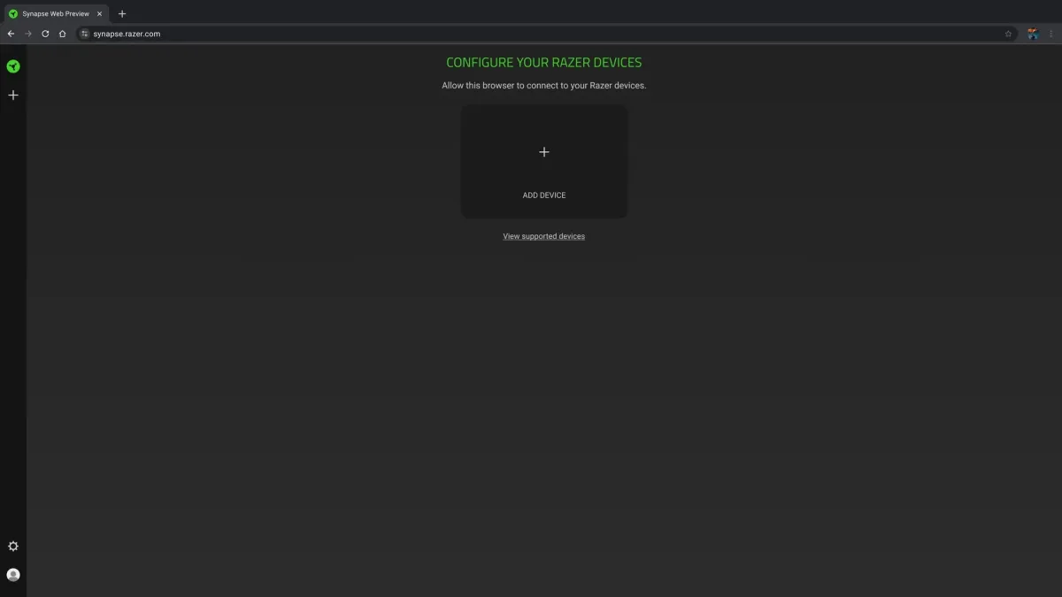 Razer Synapse Webのデバイス設定画面