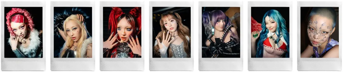 カラフルヘアの女性たち