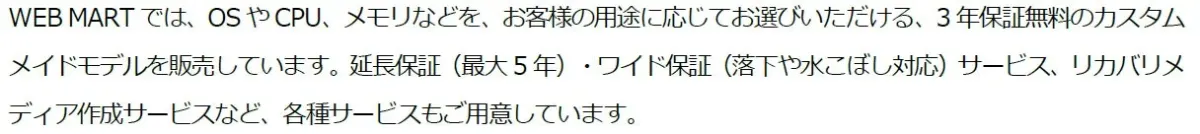 WEB MART カスタムメイドモデル