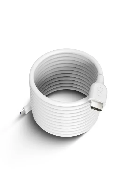 白いHDMI-USB-C変換ケーブル