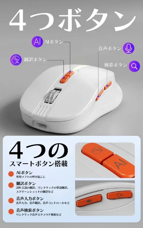 4つのスマートボタン搭載