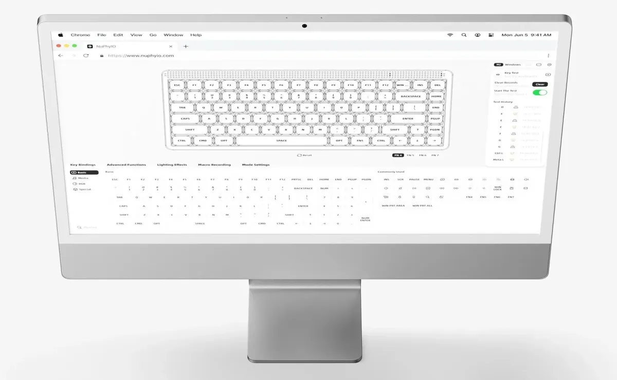 NuPhyIOのカスタマイズ画面