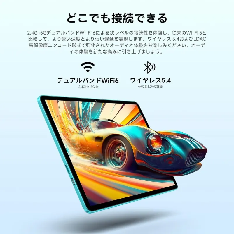 高速Wi-Fi 6とワイヤレス5.4に対応したTeclast P33タブレットの広告画像