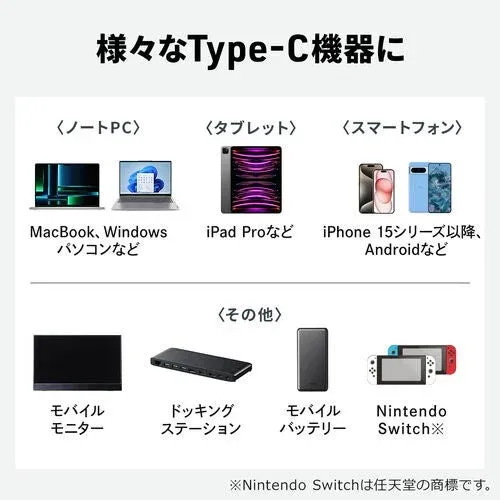 様々なType-C機器に対応
