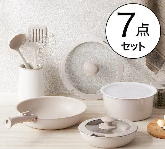 IH・ガス火 着脱鍋フライパンセット 7点セット