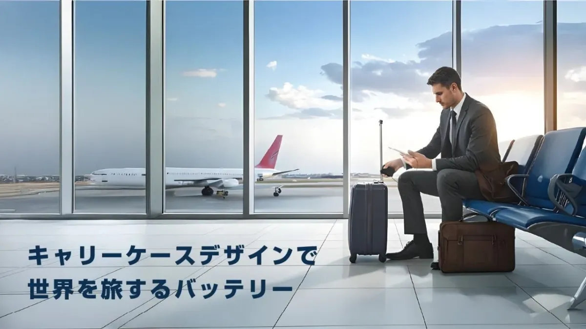 空港でタブレットを操作するビジネスマン