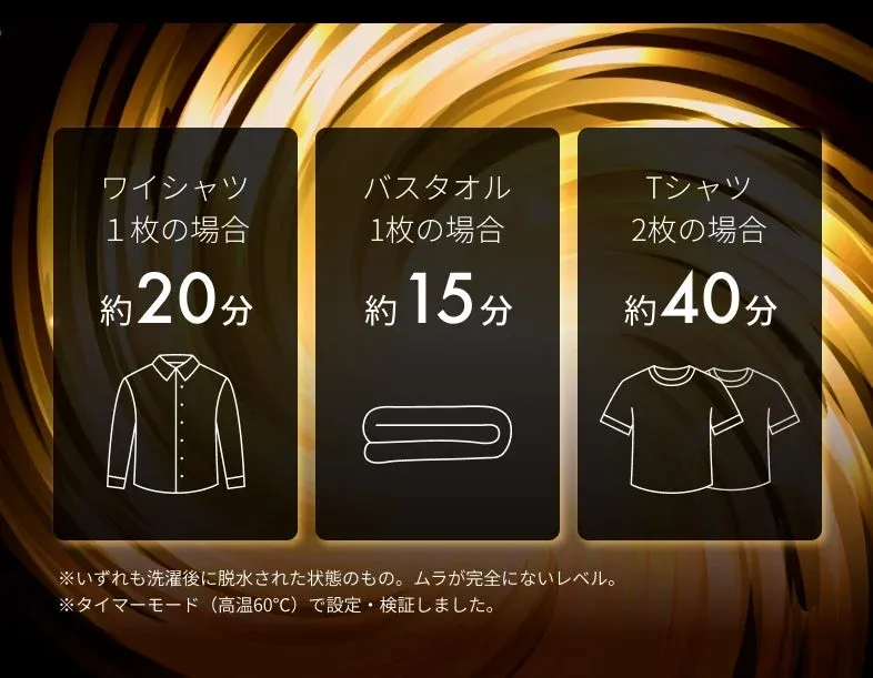 衣類乾燥時間の目安