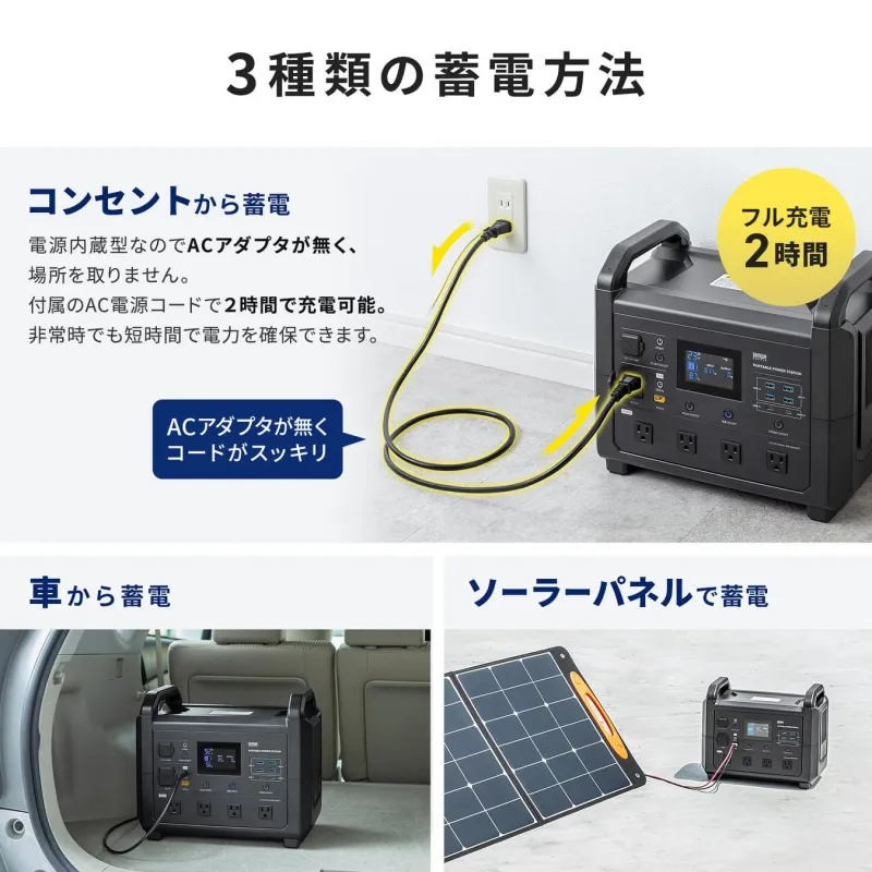 3種類の蓄電方法