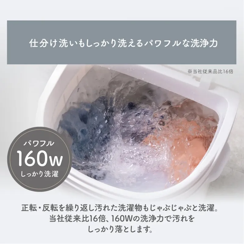 仕分け洗いもしっかり洗えるパワフルな洗浄力