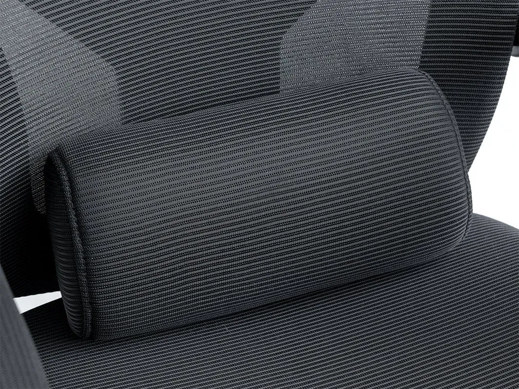 オフィスチェアの背もたれとランバーサポートクッション