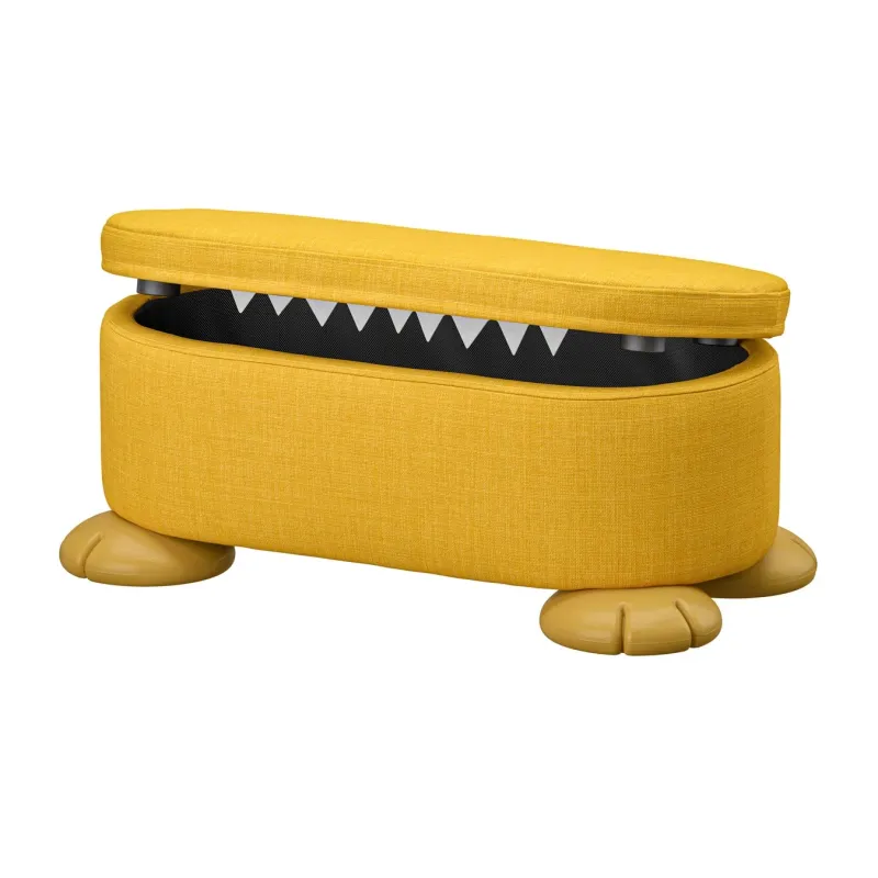 黄色いモンスターの形をした収納付きプーフ