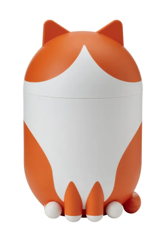 オレンジ色の猫型収納